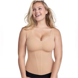 Honeylove Boldness Tank shapewear top in a nude or beige color. Sz L. NWT